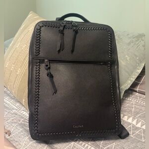 Calpak Black Backpack Minimalist Design Water-Resistant